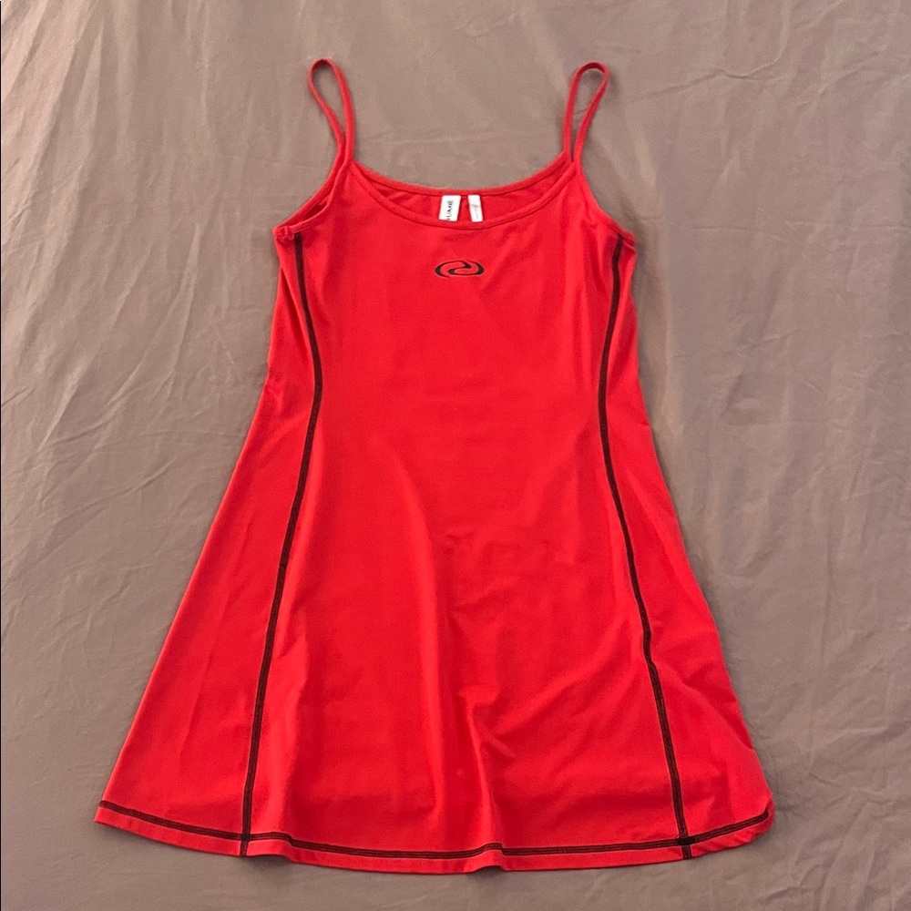 Resume Angela Spaghetti Strap Red Tennis Dress with Black Piping